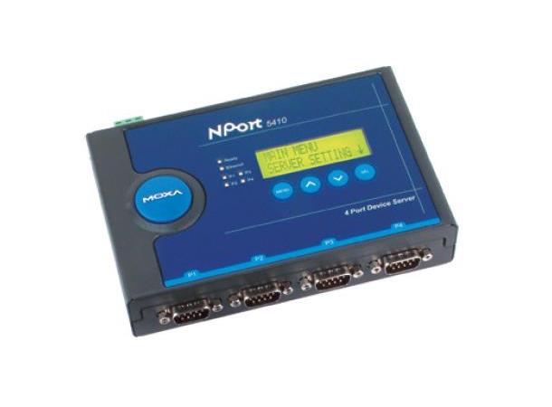Moxa Nport 5450 w/ adapter 4 port RS232/422/485,15KV ESD,12-48VDC 